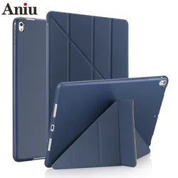 Capa para ipad pro 9.7 polegada de couro silicone multi fold smart cover para ipad pro 9.7 caso 2016 a1673 a1674 a1675 funda