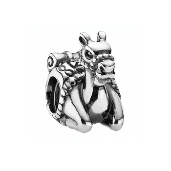 

New Original 100% 925 Sterling Silver Animal Charm Vintage Cute Desert Camel Beads Bracelet Bangle DIY Jewelry Gift