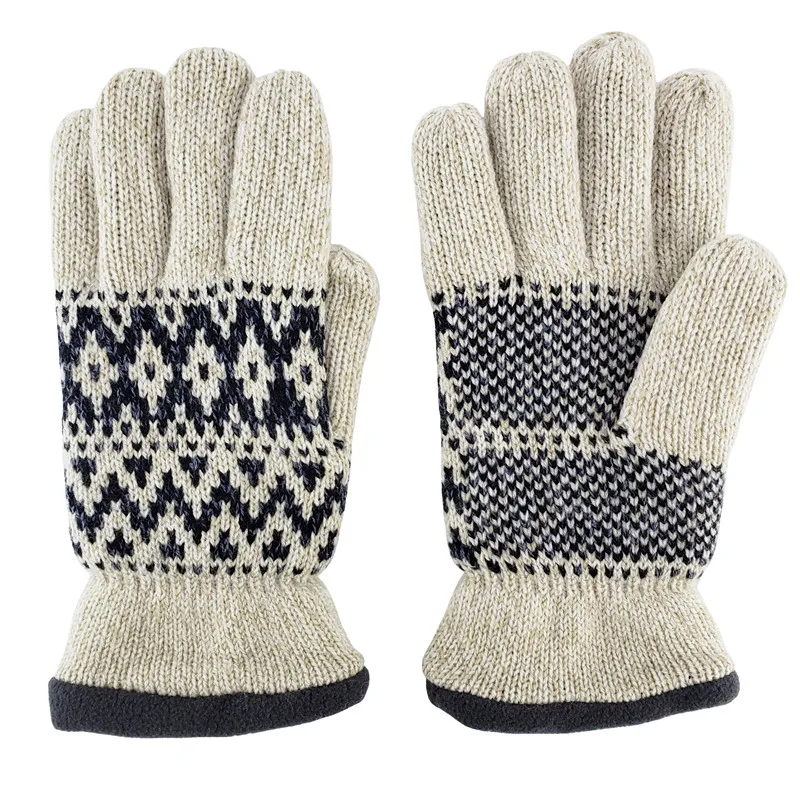 Braceriver женские трикотажные зимние перчатки с теплой флисовой подкладкой Thinsulate - Цвет: Beige