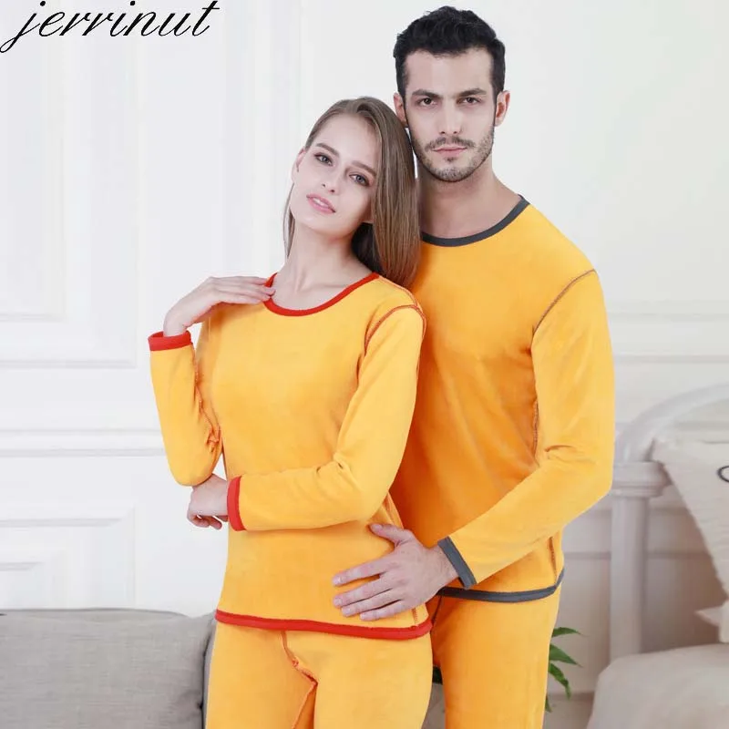 Jerrinut размера плюс женское/мужское термобелье L XL 2XL 3XL 4XL 5XL 6XL кальсоны для мужчин/женщин зимний комплект нижнего белья теплый