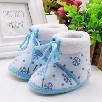 

Winter Warm Bebe Sapatos Soft Baby Shoes Plush First Walkers Toddler Infant Snowflake Prewalker Booties