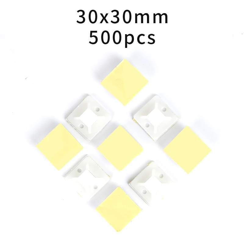 30x30 500pcs 1000pcs/pack 20*20 Adhesive Nylon Mounting Base Clamp 25*25 Three Colors Mount Wire Ties Zip,Mount Base 30*30 40*40 - Цвет: 30x30 500pcs