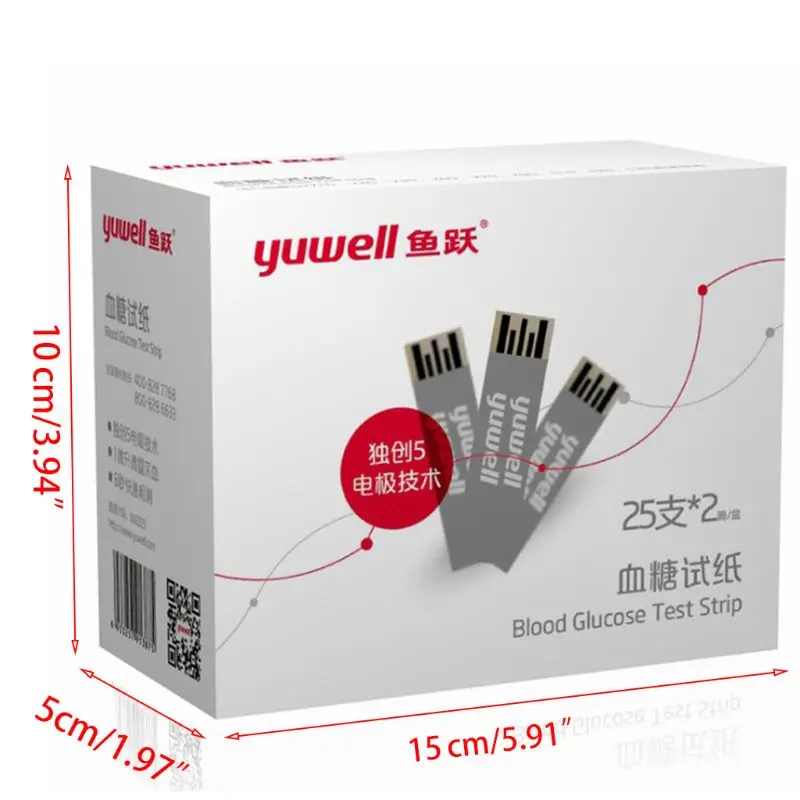 Automatic Household Blood Sugar Glucose Meter with 50Pcs Test Strips Glucometer 15x10x5cm