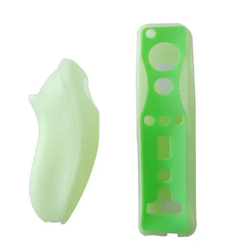 OSTENT Мягкий силиконовый чехол для nintendo wii Пульт дистанционного управления Nunchuk - Цвет: Зеленый