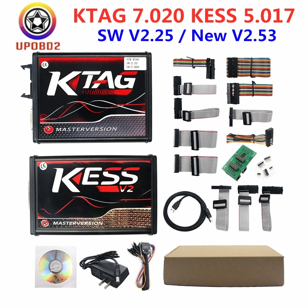 KTAG V7.020 V2.25 KESS V5.017 V2.53 EU красный ECU программист онлайн без маркера Fgtech 0475 BDM Frame Manager Тюнинг Комплект KESS V2 2,47