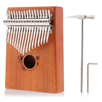 

Alnicov Kalimba Thumb Piano 17 Keys,Mbira Finger Piano African Instrument with Tuning Hammer,for Kids Adult Beginners