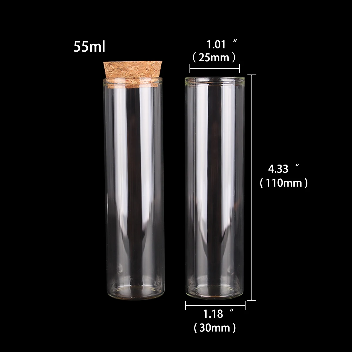 Elegant Glass Test Tubes with Cork Stoppers - Set of 24 Versatile Dragee Jars