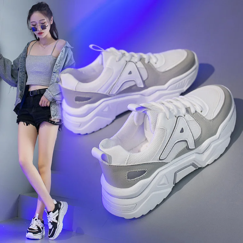 

shoes Sneakers Mesh Womens Trainers Women's New Summer Shoes 2019 Woman-shoes Platform Breathable Running Heels Woman's Fashion