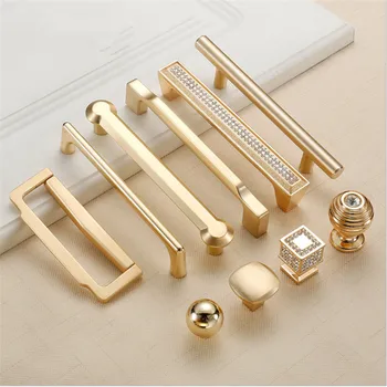 Gold Cabinet Handles Furniture Drawer Pulls Brushed Drawer Knobs Kitchen Drawer Pulls Gold Drawer Handles Diamond long handle