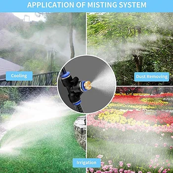 

15m Greenhouse Misting Cooling Patio Toys For Kids Swimming Pool Irrigation Lawn Garden Water Game Trampoline Sprinkler Kit