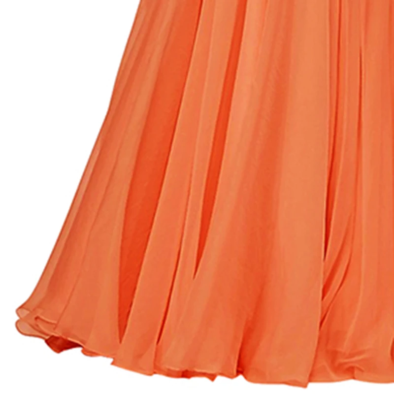 Orange VKbridal шифоновые вечерние платья с перекрестной спинкой, длинное ТРАПЕЦИЕВИДНОЕ ПЛАТЬЕ С Открытой Спиной для выпускного вечера, зимние вечерние платья, Новое поступление - Цвет: Orange
