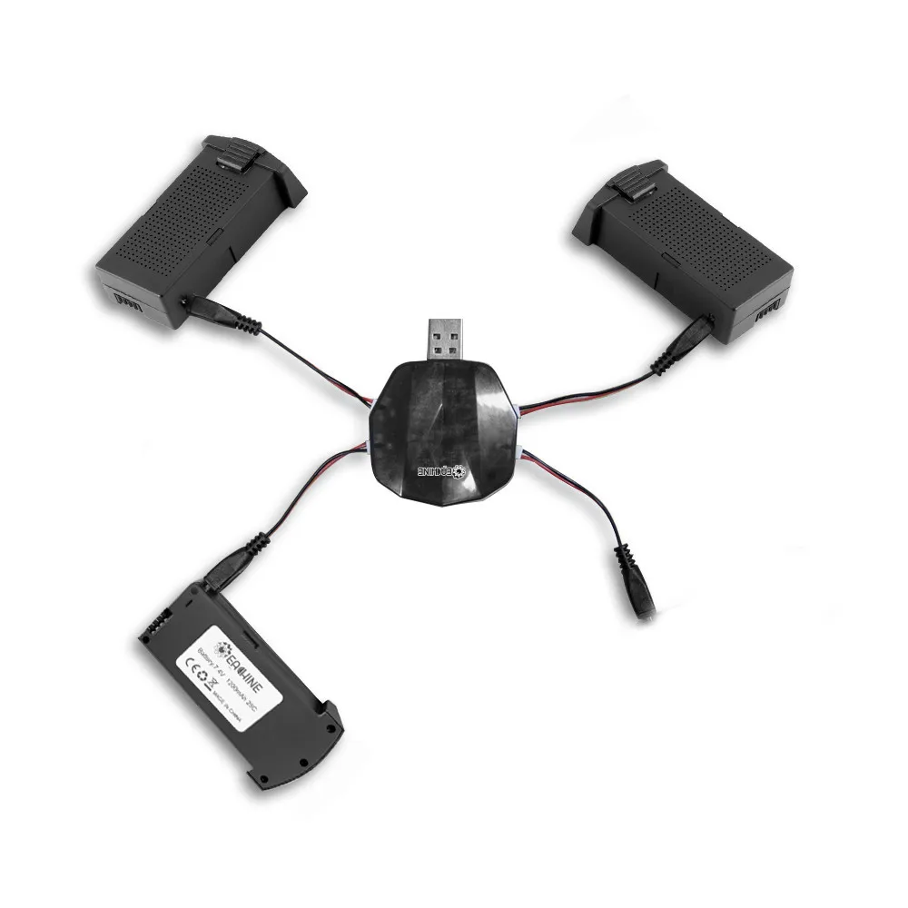 3 Battery Eachine E520 E520S Дрон Квадрокоптер с дистанционным управлением запасные Запчасти 4 в 1 взаимный обмен данными между компьютером и периферийными устройствами Зарядное устройство зарядным устройством с 7,4 V 1200 мА/ч, 25C LiPo Батарея комбинированный набор - Цвет: 3 Battery