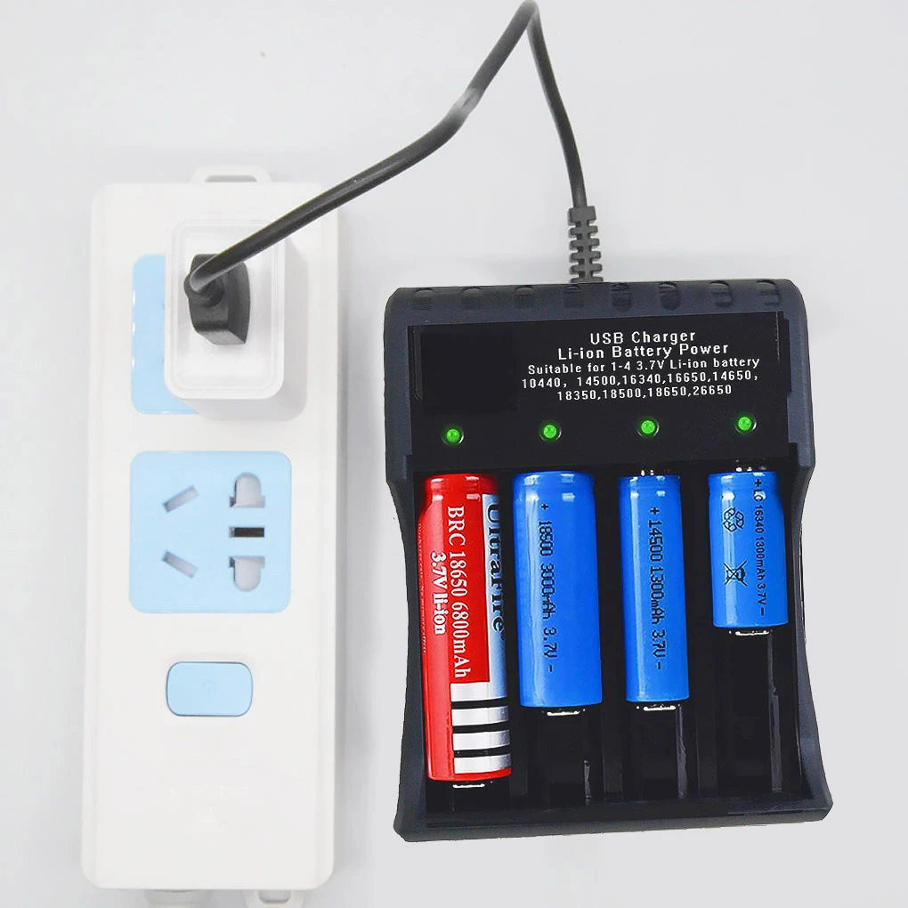Cargador batería carga rápida con 4 ranuras enchufe europeo/estadounidense, protección contra cortocircuitos, accesorios de estación de batería recargable AAA AA|Cargadores| - AliExpress