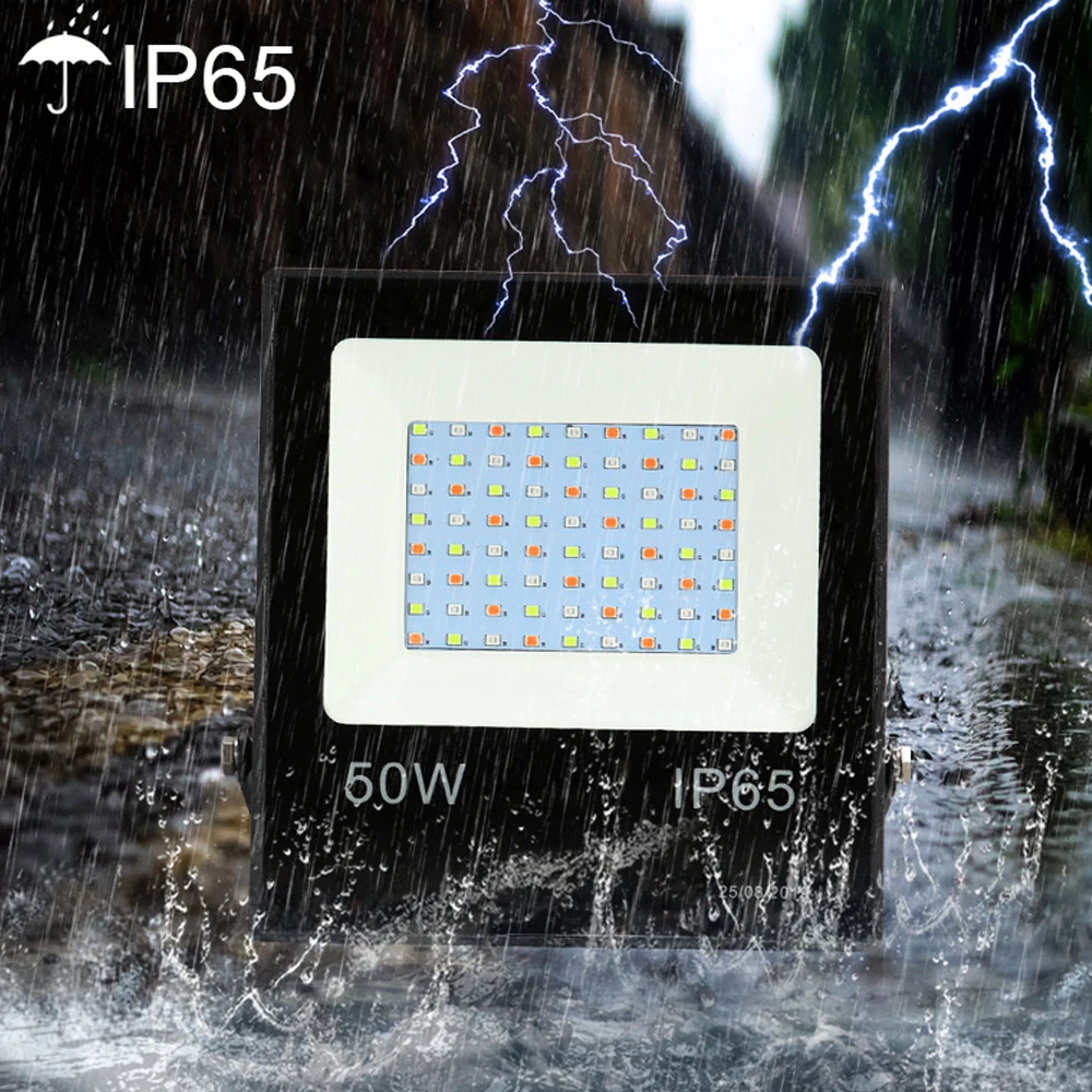 Светодиодный прожектор RGB 10 Вт 30 50 точечный светильник Foco IP66 водонепроницаемый