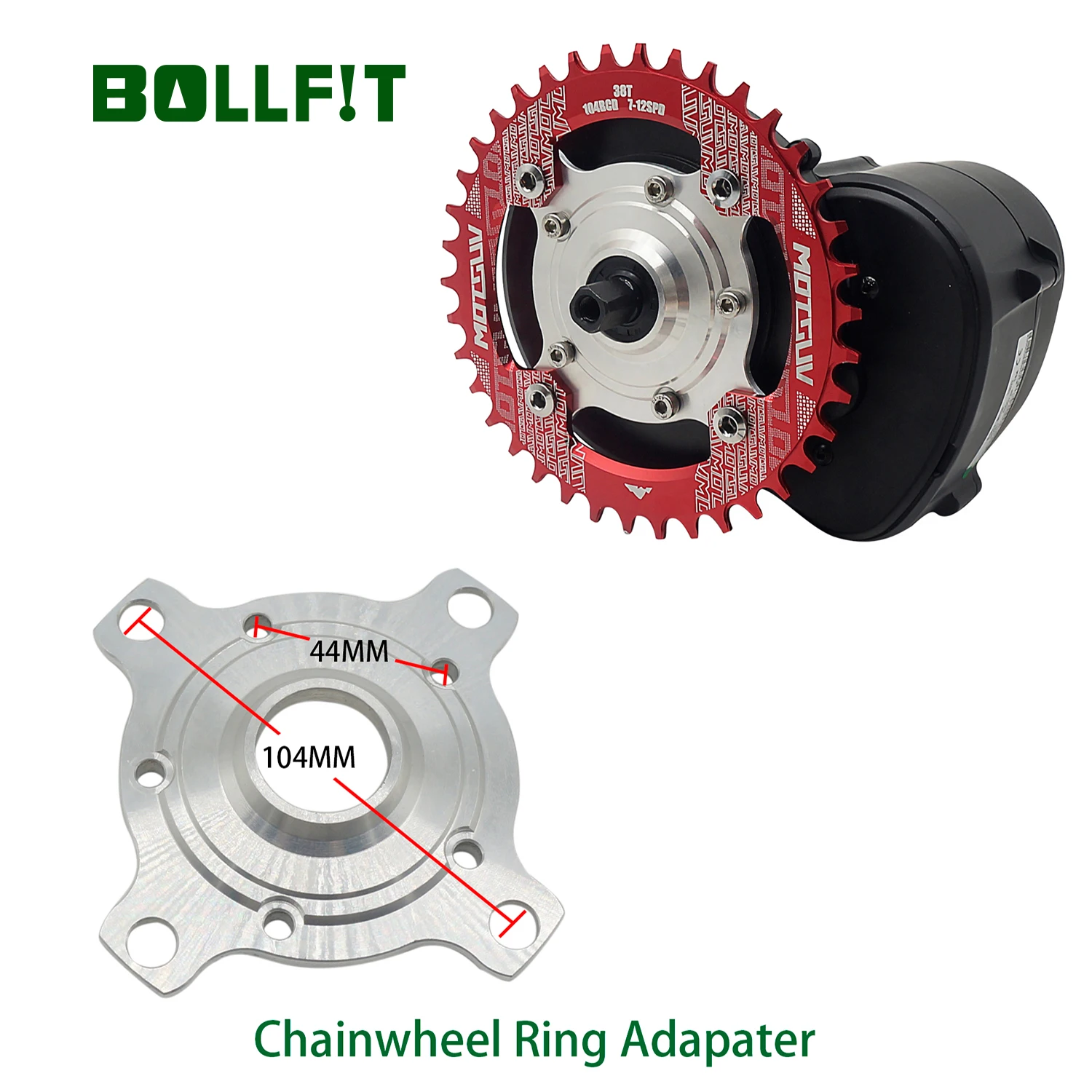 Bollfit для TongSheng Mid двигатель цепное колесо кольцо адаптер 32T 34T 36T 38T цепи наборы комплект для переоборудования электрического велосипеда