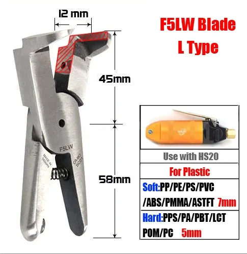 

Wilin Air tools Pneumatic Nipper Tool Air Metal Shear Air Scissors for Shearing Plastic HS20 F5LW 90 Degree Angle Blades