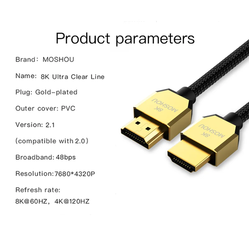 8K 60Hz 4K 120Hz 48 Гбит/с HDMI 2 1 кабели eARC Cabo UHD Dynamic HDR для ТВ PS4 PS5|Кабели HDMI| |