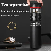 500ml 304 Stainless Steel Thermo Cup Tea Separation Cups With Glass Tea Cup With Filter Insulated Mug CreativeGift Portable