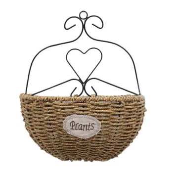 

Corrosion resistant willow woven wall hanging flowerpots are firm and durable, woven portable hanging pot flower basket