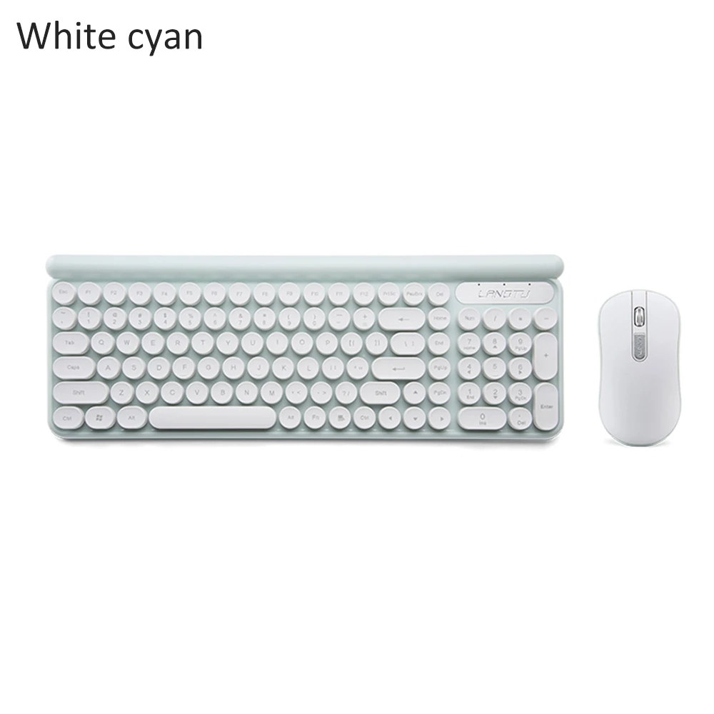 White cyan 2,4G Набор беспроводной клавиатуры и мыши LT400 перезаряжаемая игра Esports механическая клавиатура с ощущением руки игровая клавиатура игровая мышь - Цвет: White cyan