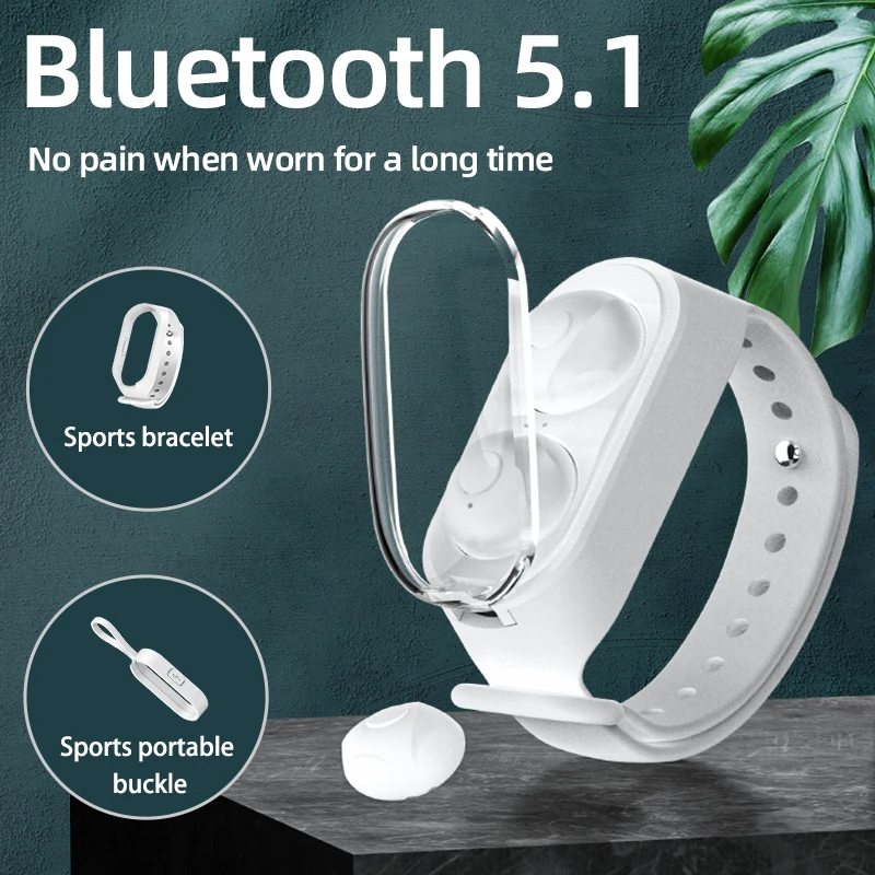 Умный Браслет 2 в 1 Беспроводная Bluetooth-гарнитура комбинированные музыкальные
