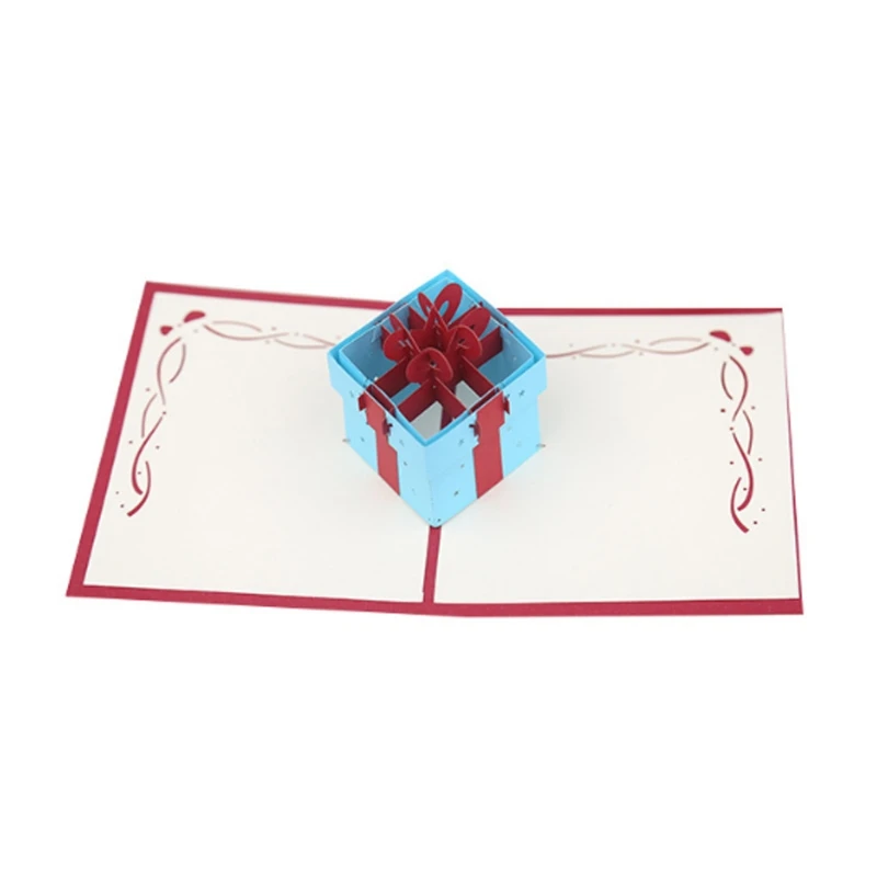  Gift Box Greeting Cards Handmade Birthday Wedding Invitation 3D Pop Up Card New D08D - 4.00036E+12