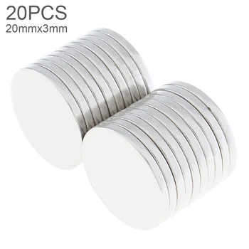 

20pcs 20 x3mm Mini Strong Magnetite Earth Neodymium Magnets with Round Disc Type and Permanent Magnet for Home/Office/Laboratory
