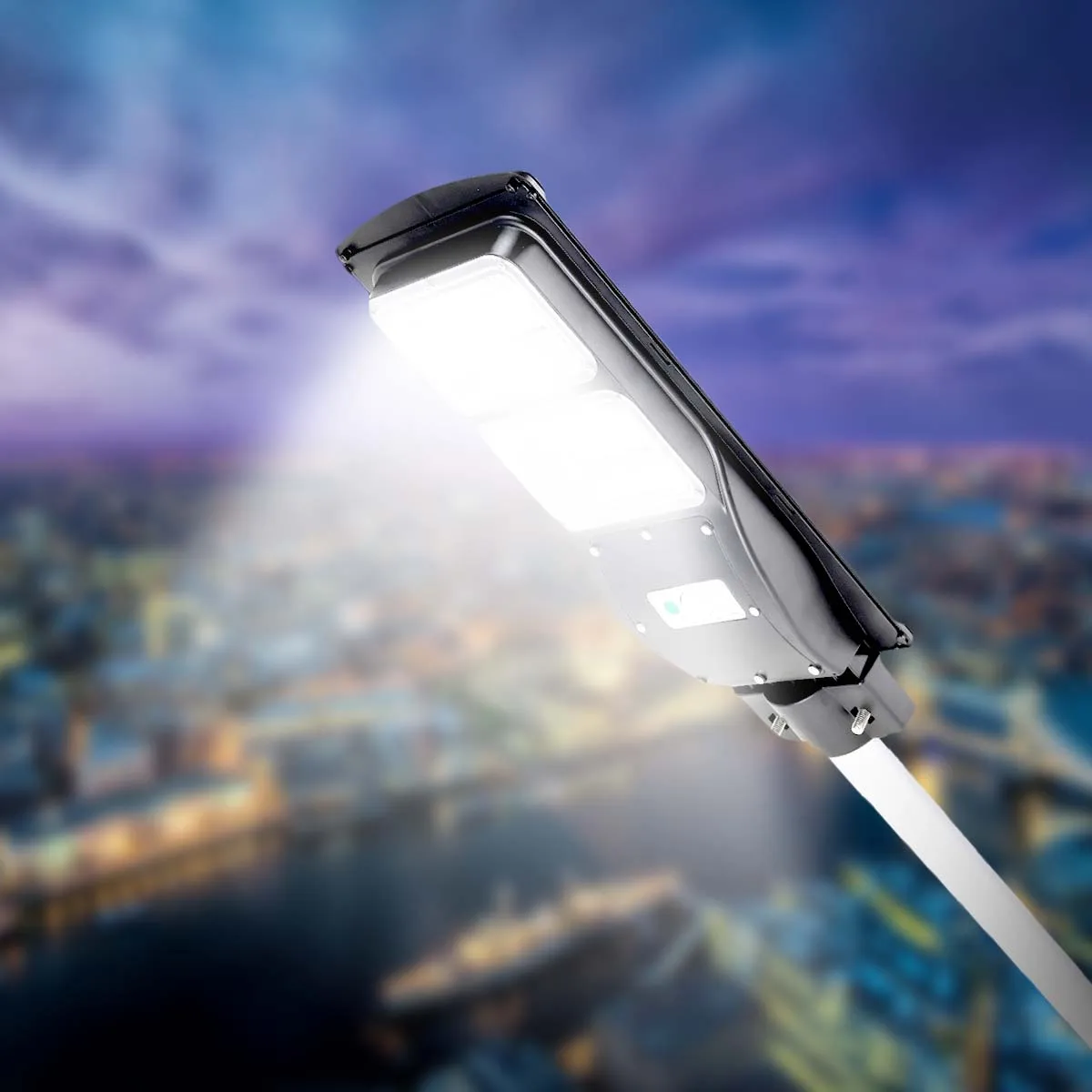 Najtaniej 80W lampa solarna led ścienna IP65 słoneczne światła uliczne + Radar PIR czujnik ruchu 2 W 1 zewnętrzne lampy przy powodzi oświetlenie ogrodowe wille