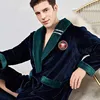 Ultra Long Winter Kimono Bathrobe Men Thicken Flannel Robe Gown Oversized 3XL-4XL Nightgown Loose Coral Fleece Sleepwear ► Photo 1/6