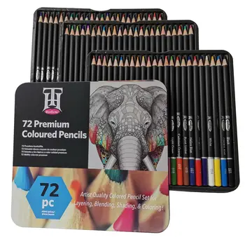 

72 Colors Professional Color Pencil Set Iron Box Drawing Pencil Colored Colour Lapices De Colores School Artist Supplies Gift
