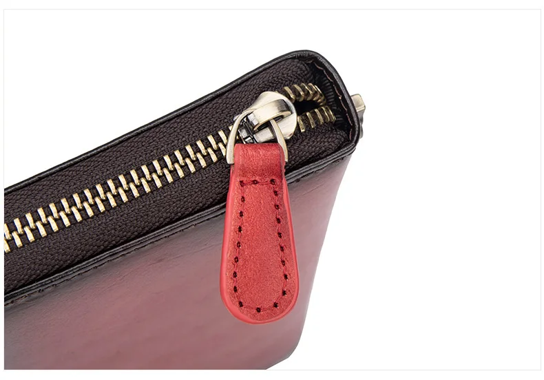Женский браслет-кошелек, Женский цветочный длинный цветной кошелек, Большая вместительная сумочка из воловьей кожи на молнии