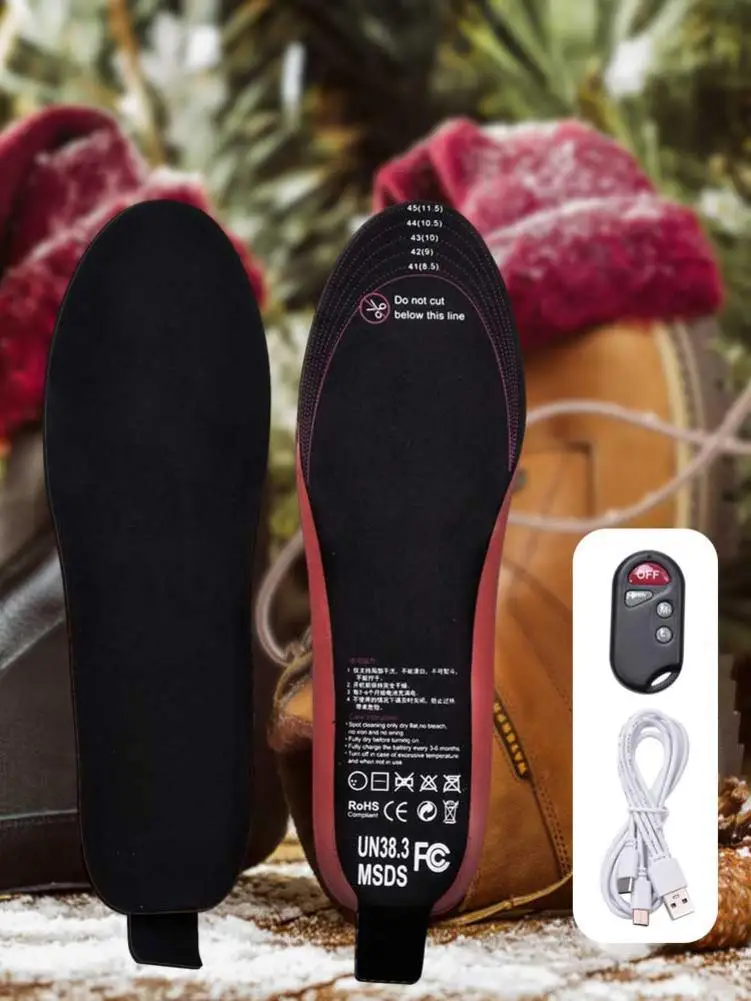 2100Mah Rechargeable Electric Heating Insoles With Remote Control Winter Warm Heated Insoles Sport Shoes Pads For Skiing Hunting