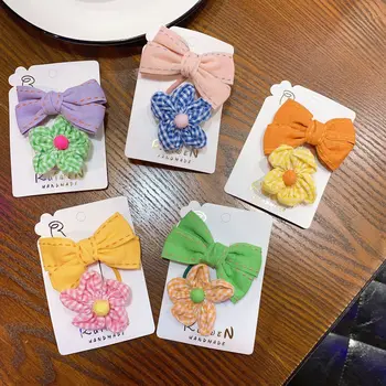 

Bow Barrettes Children Flower Headband Combination Princess Hair Accessories Does Not Damage by Bang Clip Korean-style Cute Head
