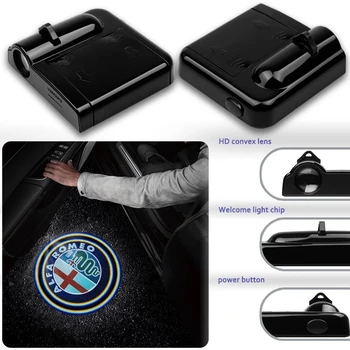 2Pc Voor Alfa Romeo Led Auto Deur Welkom Licht Logo Projector 159 147 156 166 Giulietta Giulia Mito Spider auto-Styling Decoratie 2Pc Voor Alfa Romeo Led Auto Deur Welkom Licht Logo Projector 159 147 156 166 Giulietta Giulia Mito Spider auto-Styling Decoratie