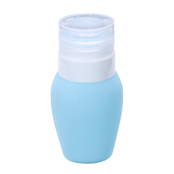 

60Ml Silicone Press Bottle For Shampoo Shower Lotion Gel Sub-Bottling Squeeze Makeup Refillable Bottles Portable Travel Blue