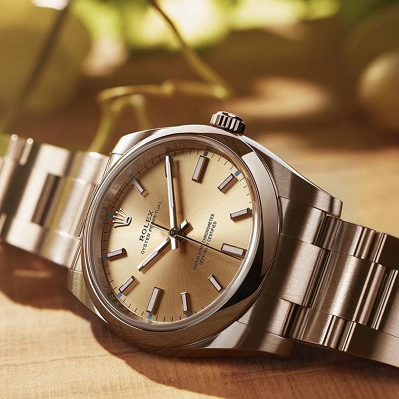 

Rolex- Oyster-Perpetual Men's luxury steel watchband wrist Watch New fashion quartz watch Gift Limited edition men's Watch999