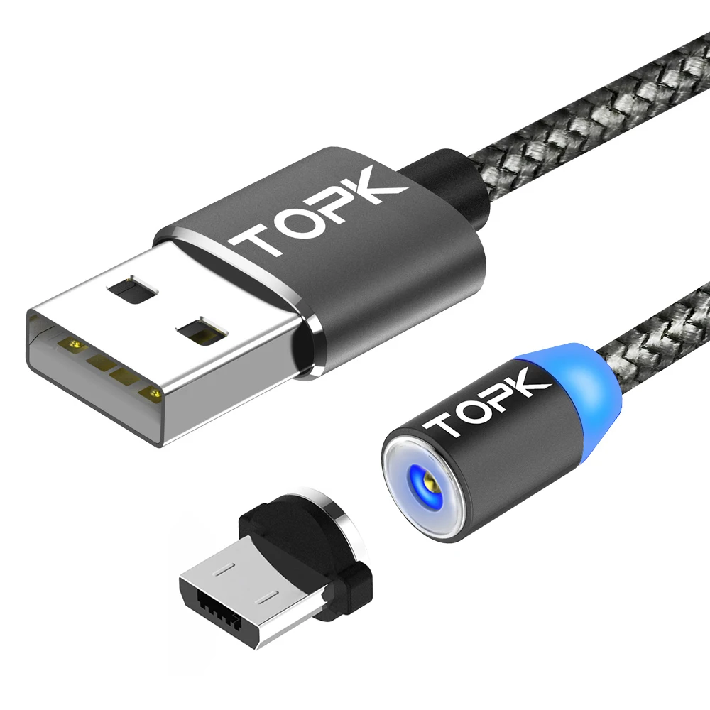 Micro USB кабель, магнитный светодиодный светоотражающий нейлоновый Плетеный usb-кабель для зарядки Samsung HTC Huawei LG кабели для мобильных телефонов
