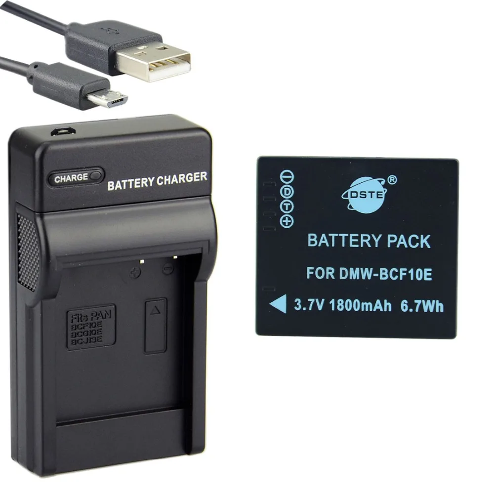 3PCS 1800mAh 3.7V DMW-BCF10E DSTE Camera Battery Charger for Panasonic DMC-FX550 DMC-FX580 DMC-FX48 DMC-FX40 DMC-FS6 DMC-FS12