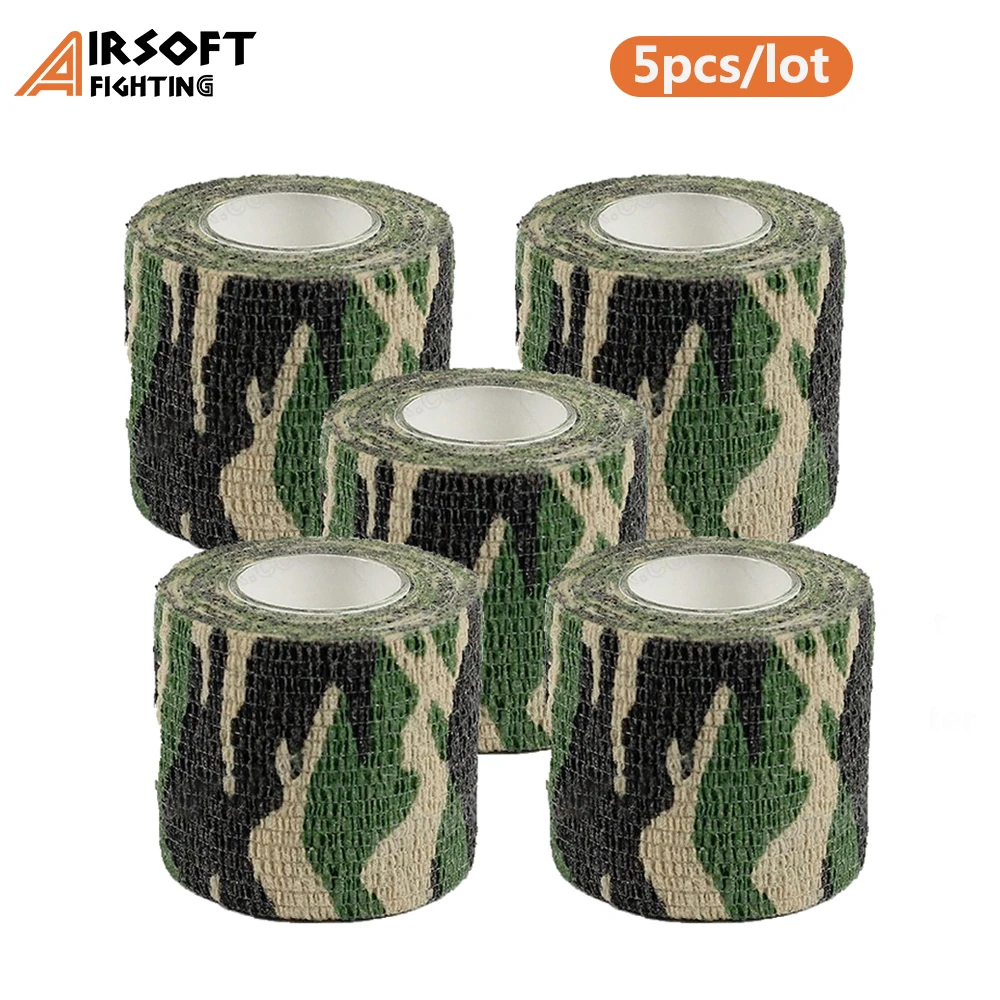 Camouflage Tape Self-adhesive Wrap Military Camo Stretch Bandage for Gun Rifle 