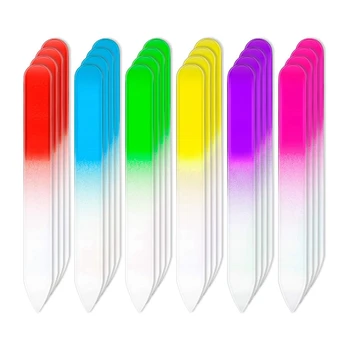 

24 Pcs Nail Files Glass Nail Files Fingernail File Nail Care Manicure Tools Set, Gradient Rainbow Color Buffer Manicure Tools