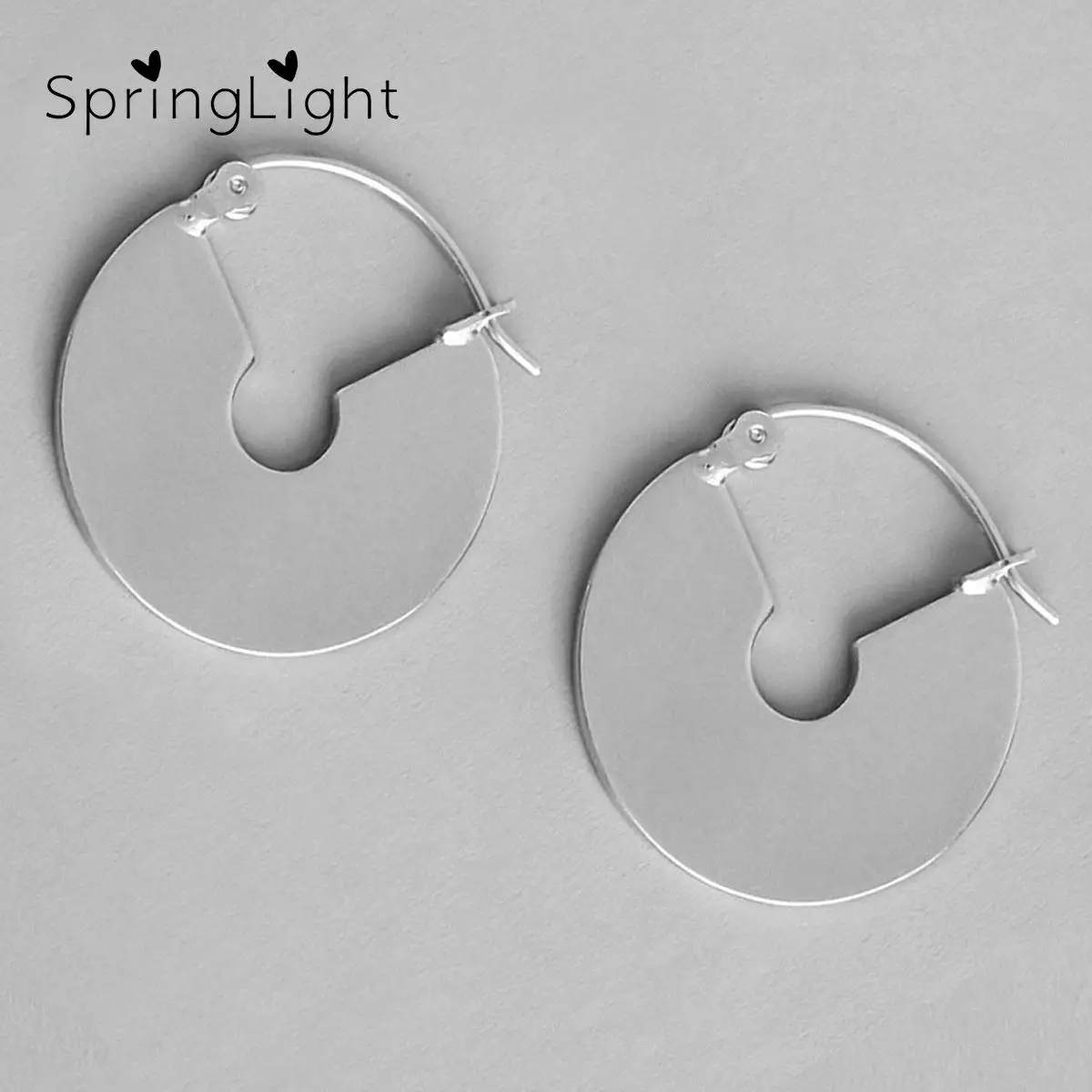 

Springlight Real 925 Sterling Silver Fanshion Minimalist Geometric Fan Shape Circle Hoop Earrings for Women Gift