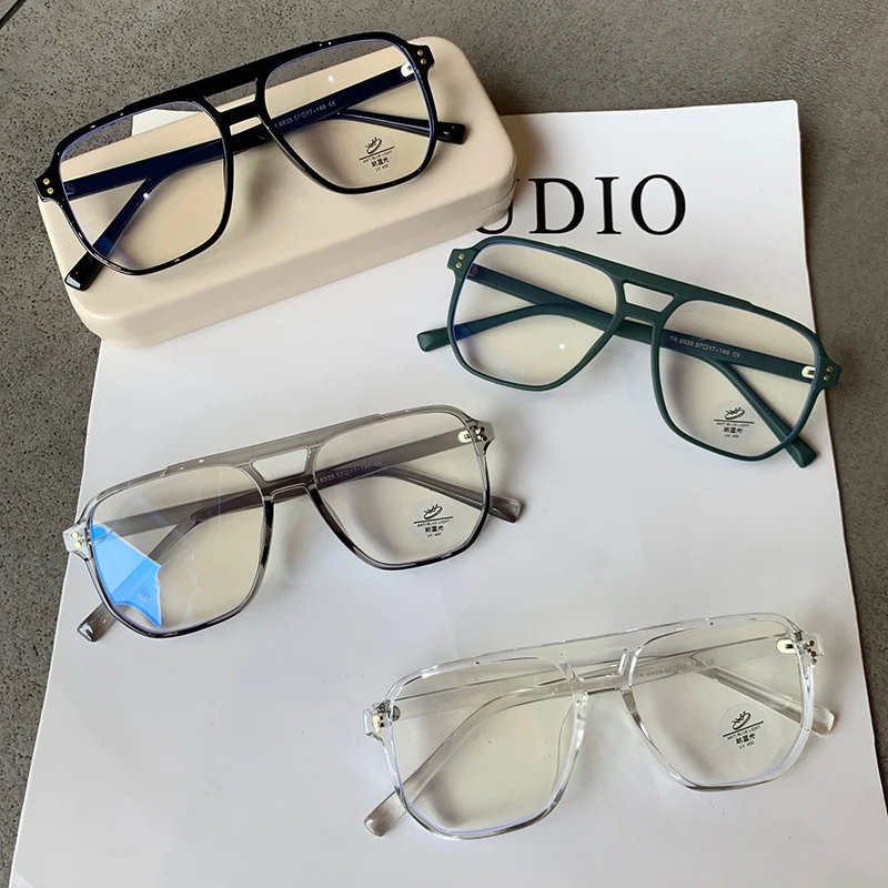  - New 2021 Unisex Blue Light Blocking Computer Glasses Women Fashion TR90 Frame Vintage Square Eyewear Anti Eyestrain Eyeglasses
