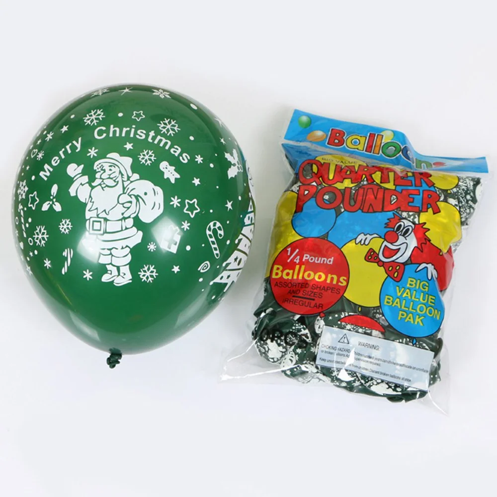 100pcs 10Inch Merry Christmas Latex Balloons for Christmas Wedding Birthday Party Decoration Xmas Home Garden Hanging Decor - Цвет: green