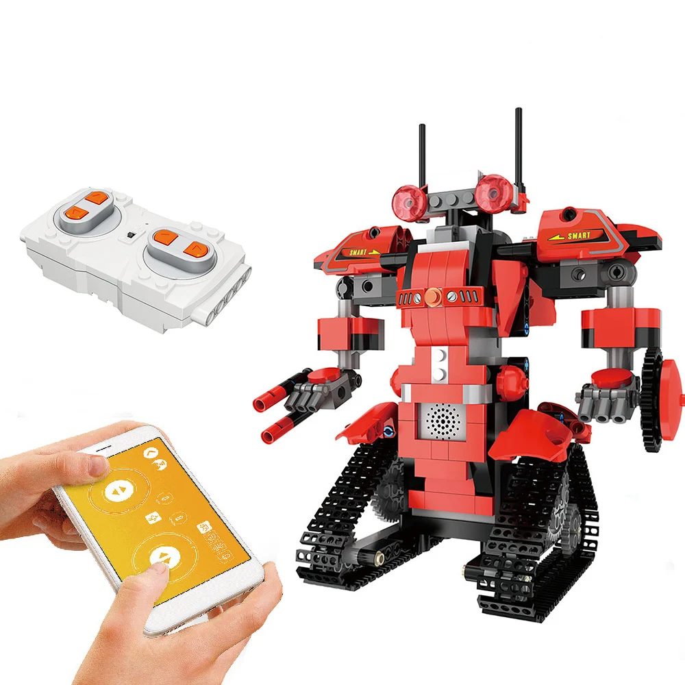 2,4 ГГц 392 шт. робот с дистанционным управлением RC строительные блоки робота с управлением через приложение светодиодный обучающий RC робот игрушки набор для строительства для детей