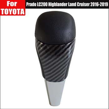

Carbon fiber Gear Shift Knob Head Stick Shifter Lever Pen Handle HandBall For Toyota Prado LC200 Highlander Land Cruiser 2016-19