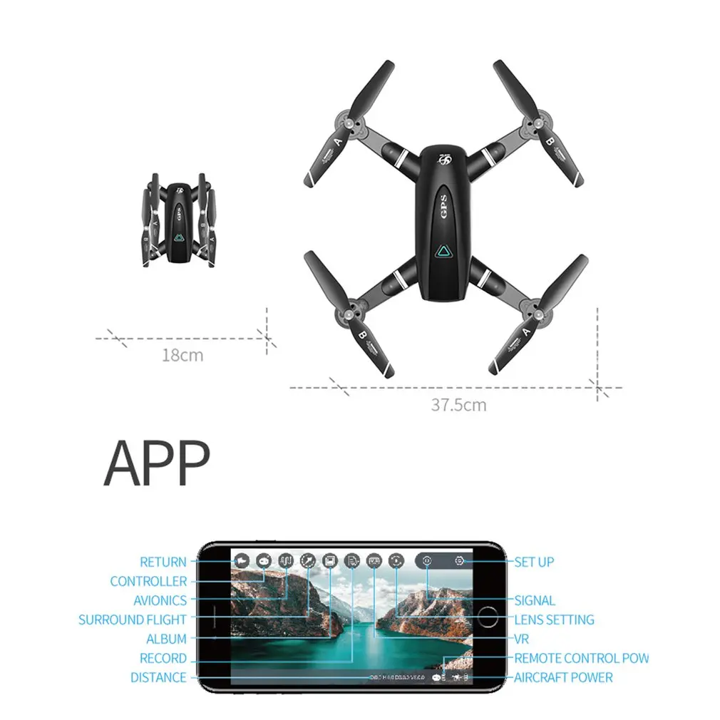 S167 2,4G/5G WiFi FPV 1080P Дрон широкоугольная hd-камера Дрон gps позиционирование складной Радиоуправляемый Дрон Квадрокоптер RTF камера для дрона