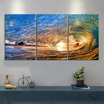

3pcs Nordic Style Home Decoration Sunshine Sands Sea Nature Scenery Poster Abstract Wall Art Canvas Paintings Living Room Decor