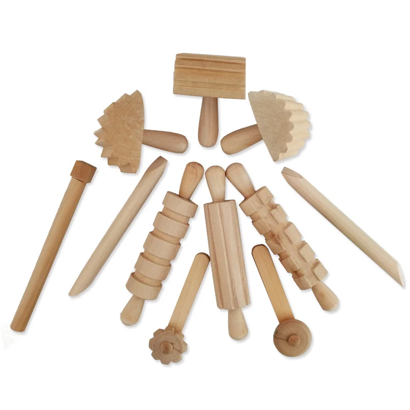 12pcs tools toy 12 шт./компл. детей Лизун Пластик глины высокого Класс Дерево инструмент Пластик тонкая поставки Slime тесто развивающая игрушка для детей, подарок - Цвет: 12pcs tools toy