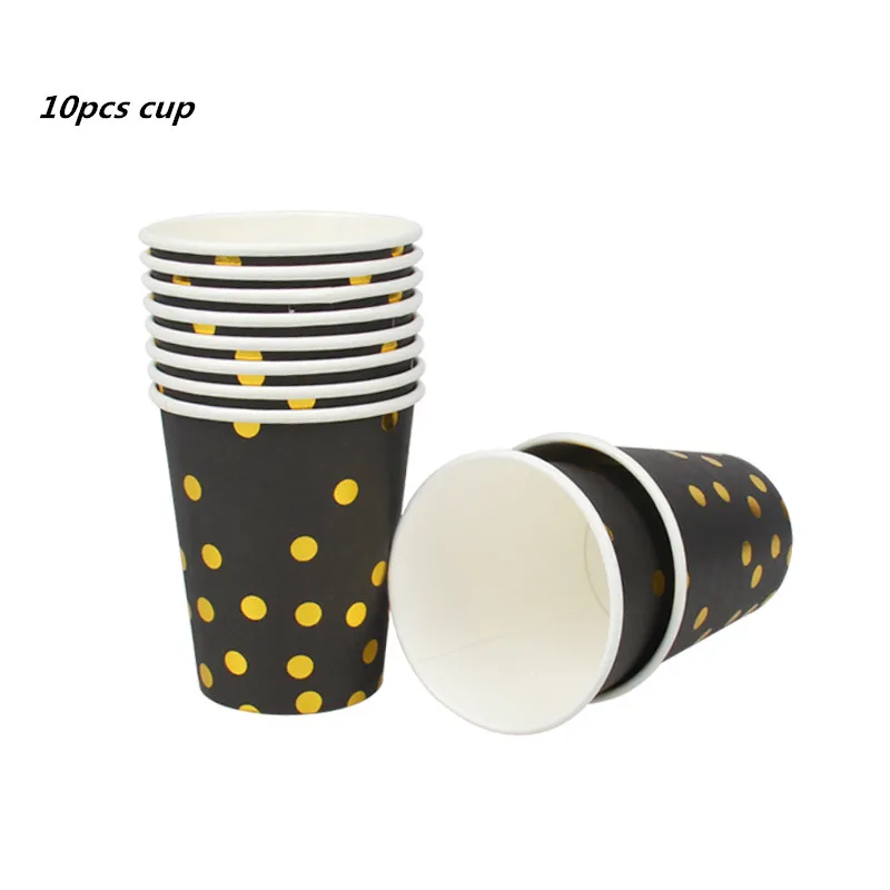 10pcs cup 20 шт./лот, разноцветные золотые Одноразовые столовые салфетки, 10 шт., тарелка, чашка для ребенка на день рождения, вечерние, свадебные, рождественские украшения на Рамадан - Цвет: 10pcs cup