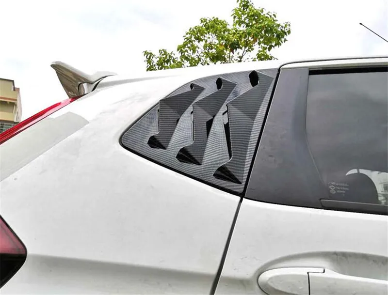 Для новых подходят для стайлинга автомобилей 2 шт./компл. ABS Пластик задний треугольник окна жалюзи накладка Honda FIT Jazz аксессуары спойлер 14-17
